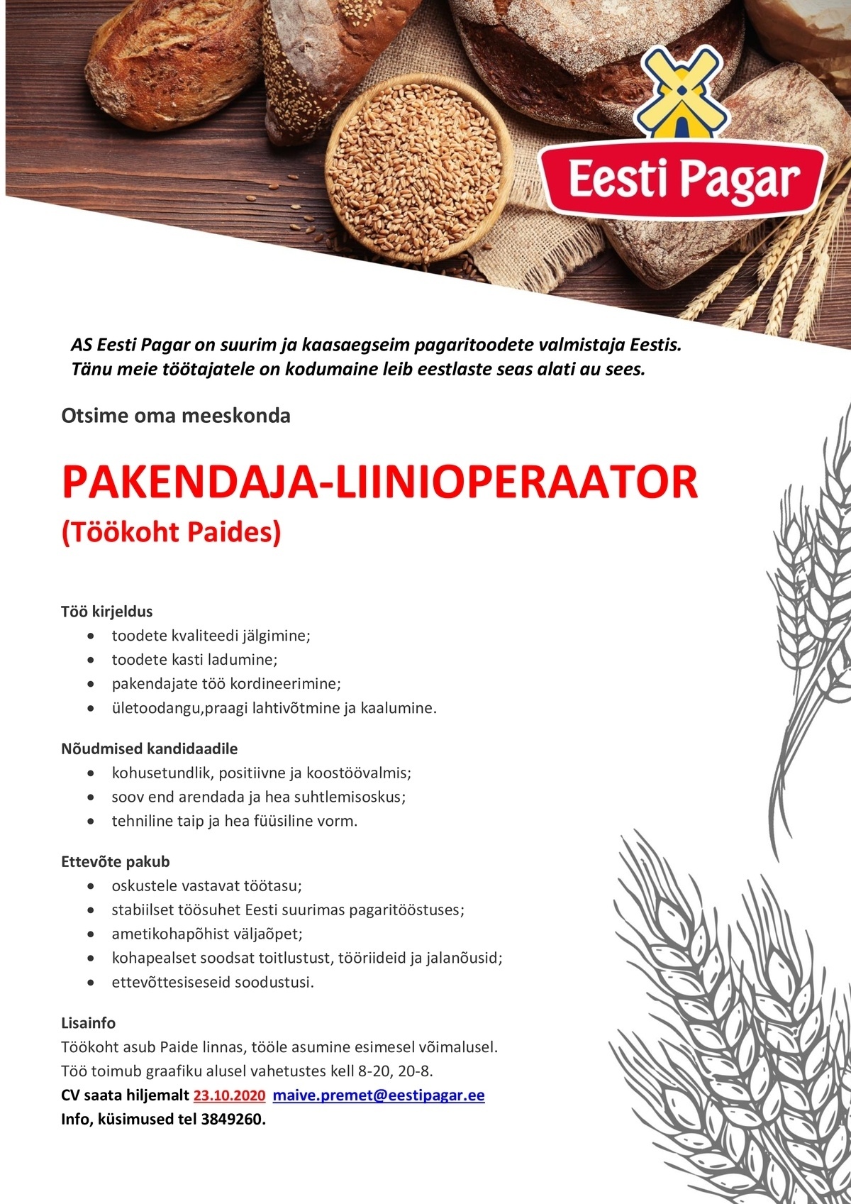 Eesti Pagar AS Pakendaja-liinioperaator (Paide linnas)