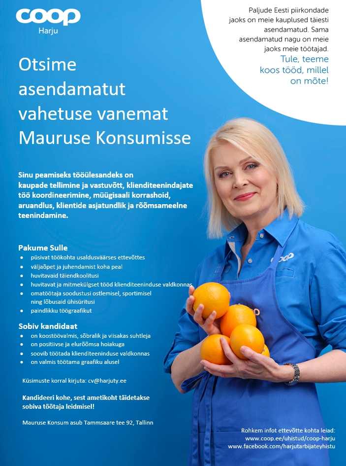 Harju Tarbijate Ühistu Vahetuse vanem Mauruse Konsum (Coop Harju)