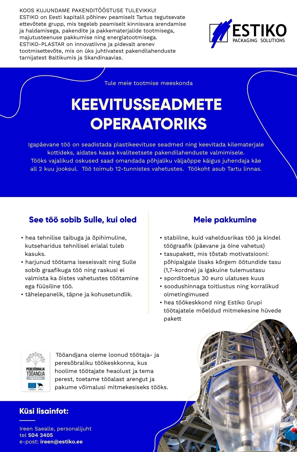 Estiko-Plastar AS Keevitusseadmete operaator
