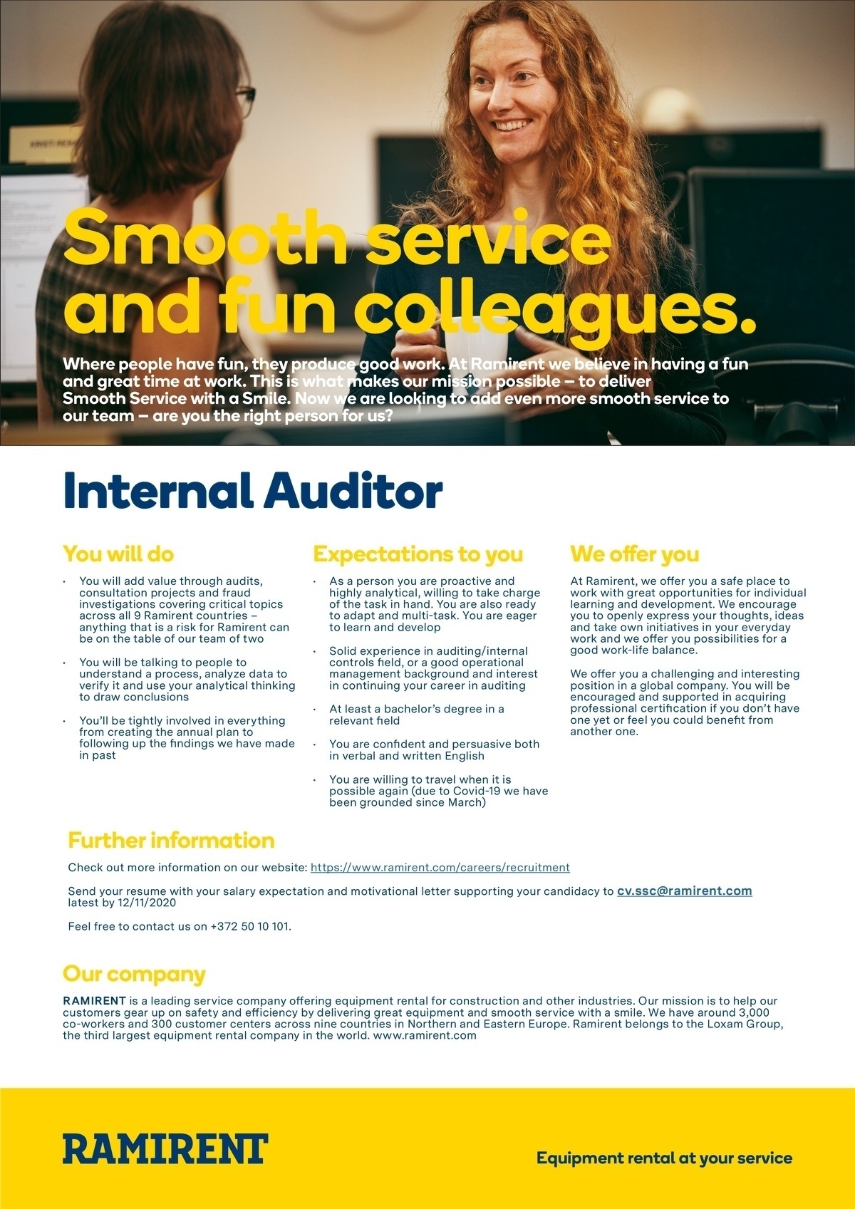 Ramirent Shared Services AS Internal Auditor