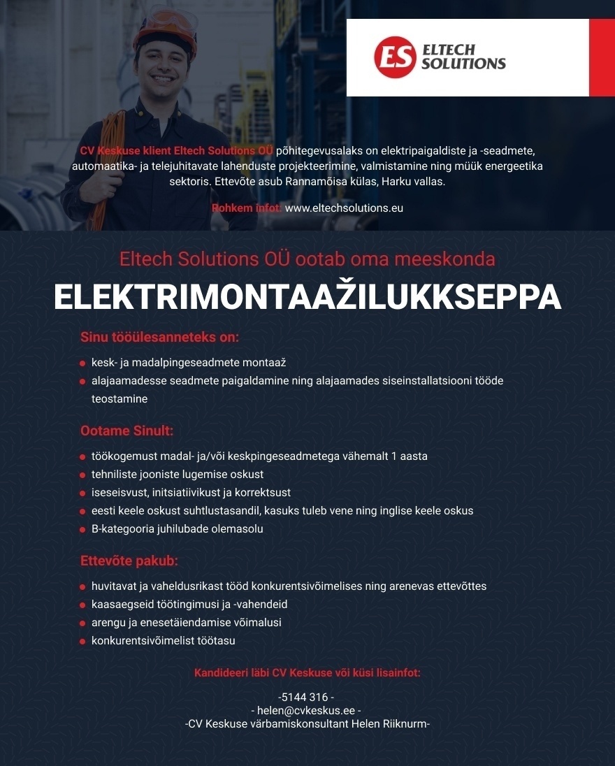 Eltech Solutions OÜ  Elektrimontaažilukksepp