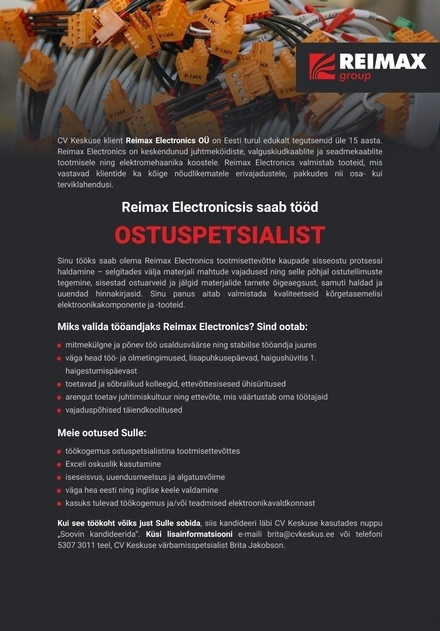 Reimax Electronics OÜ Ostuspetsialist