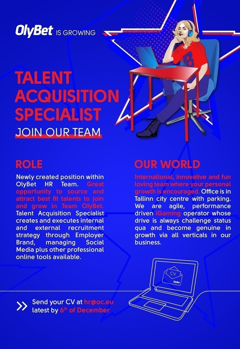 OLYMPIC ENTERTAINMENT GROUP AS Talent Acquisition Specialist OlyBet