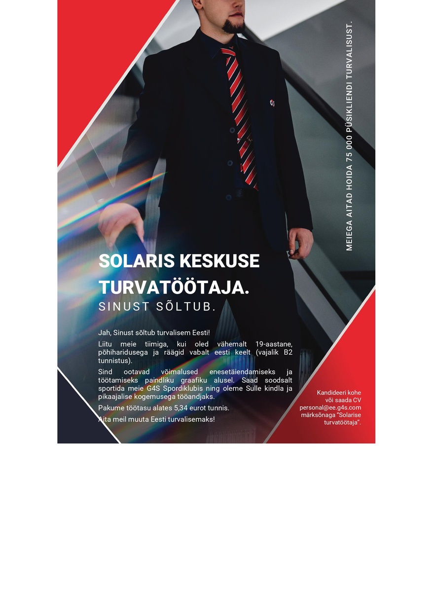 AS G4S Eesti Solaris keskuse turvatöötaja
