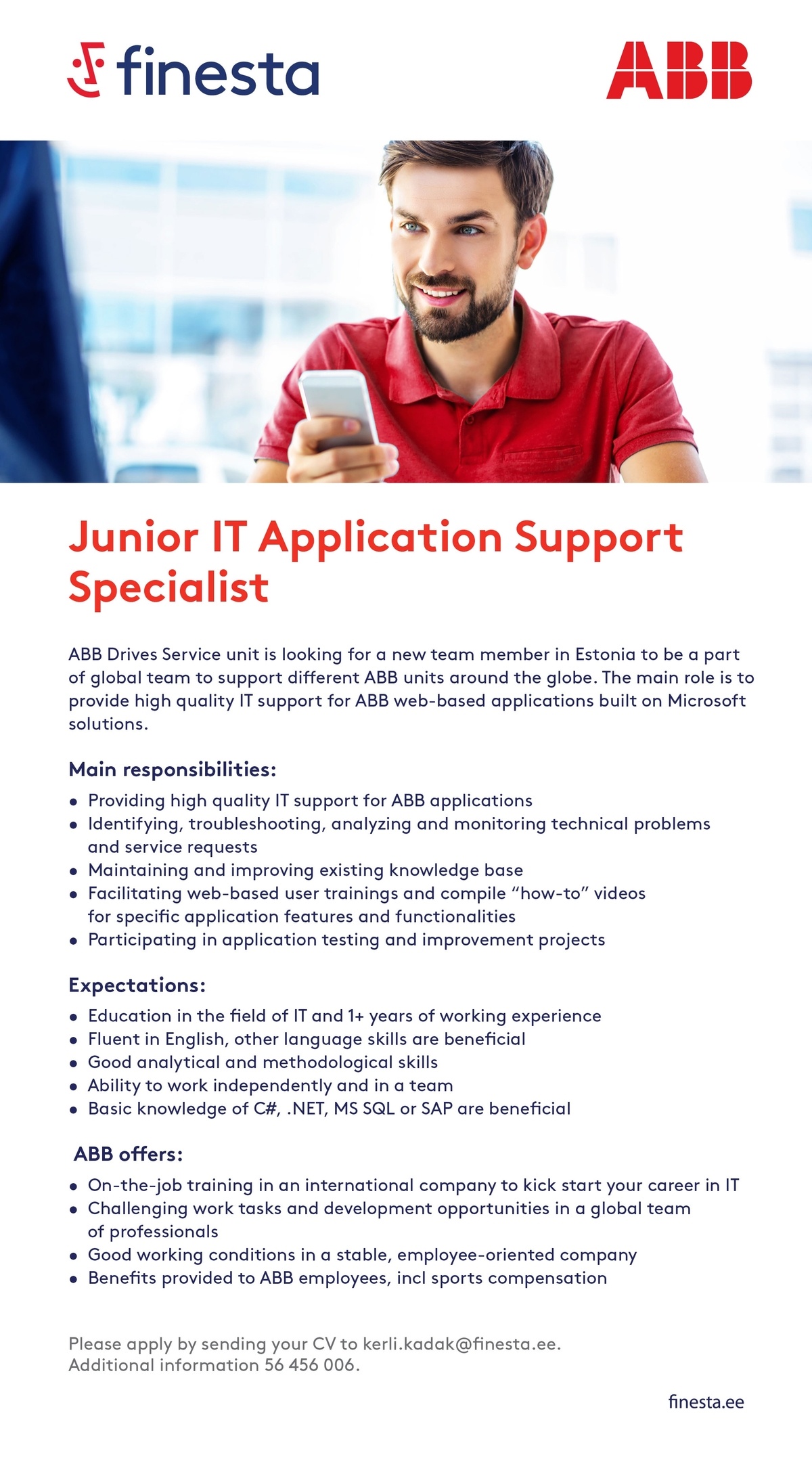 Finesta Baltic OÜ Junior IT Application Support  Specialist