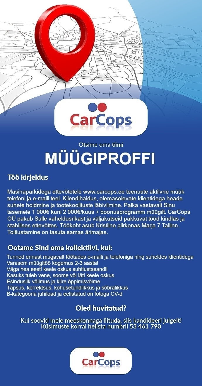 CarCops OÜ Müügiproff