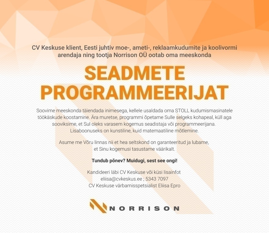 Norrison OÜ  SEADMETE PROGRAMMEERIJA