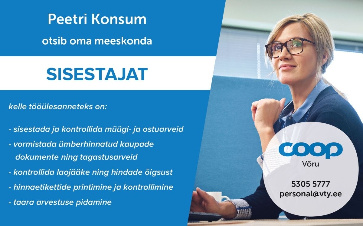 Coop Eesti Keskühistu Sisestaja