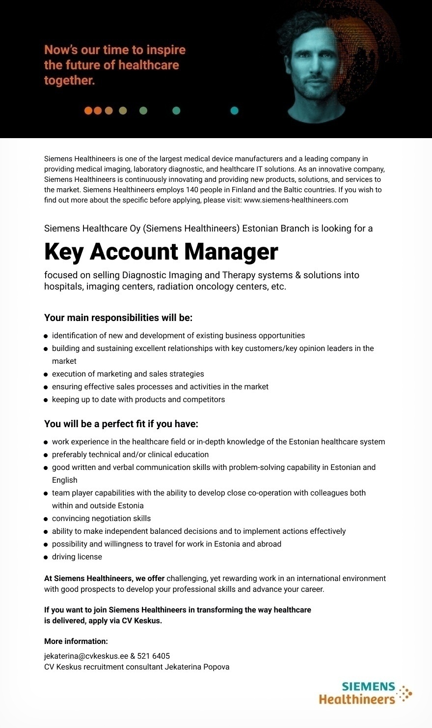 Siemens Healthcare Oy  Key Account Manager