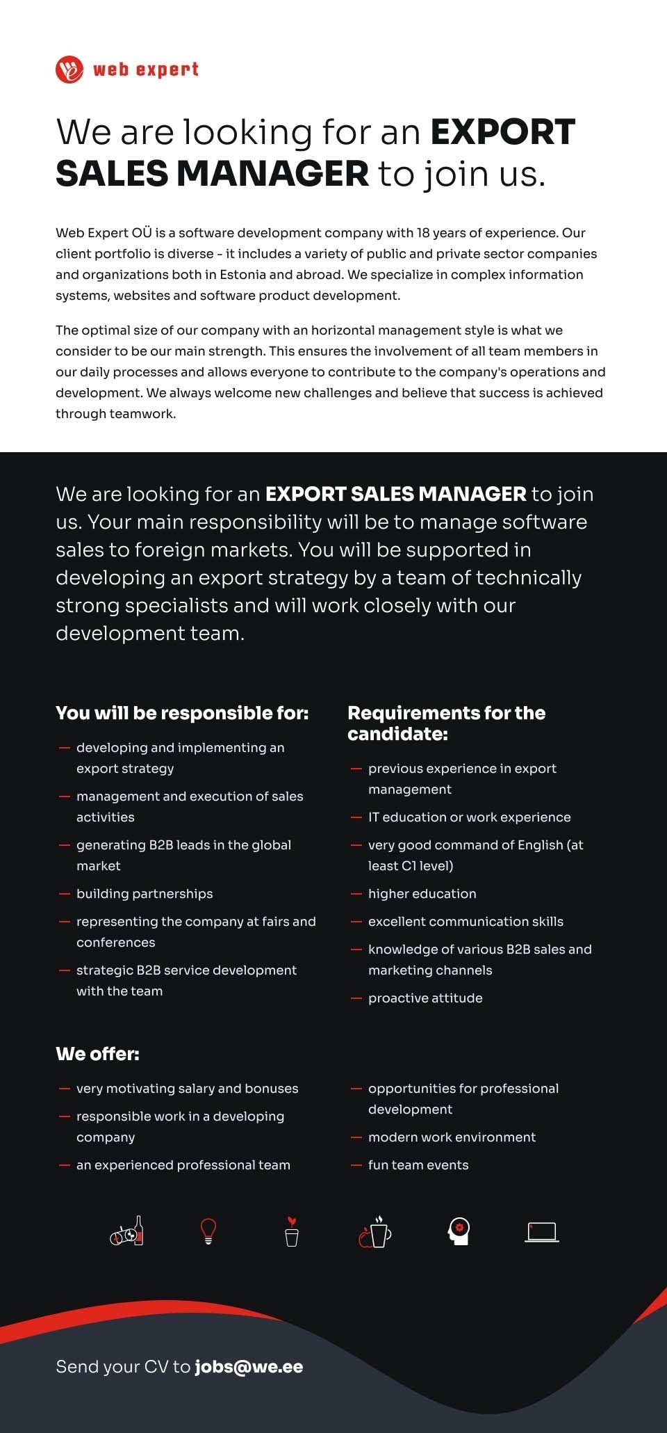 WEB Expert OÜ IT Export Sales Manager
