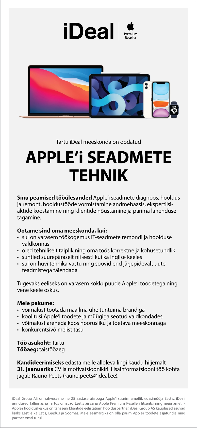 iDeal Apple'i seadmete tehnik