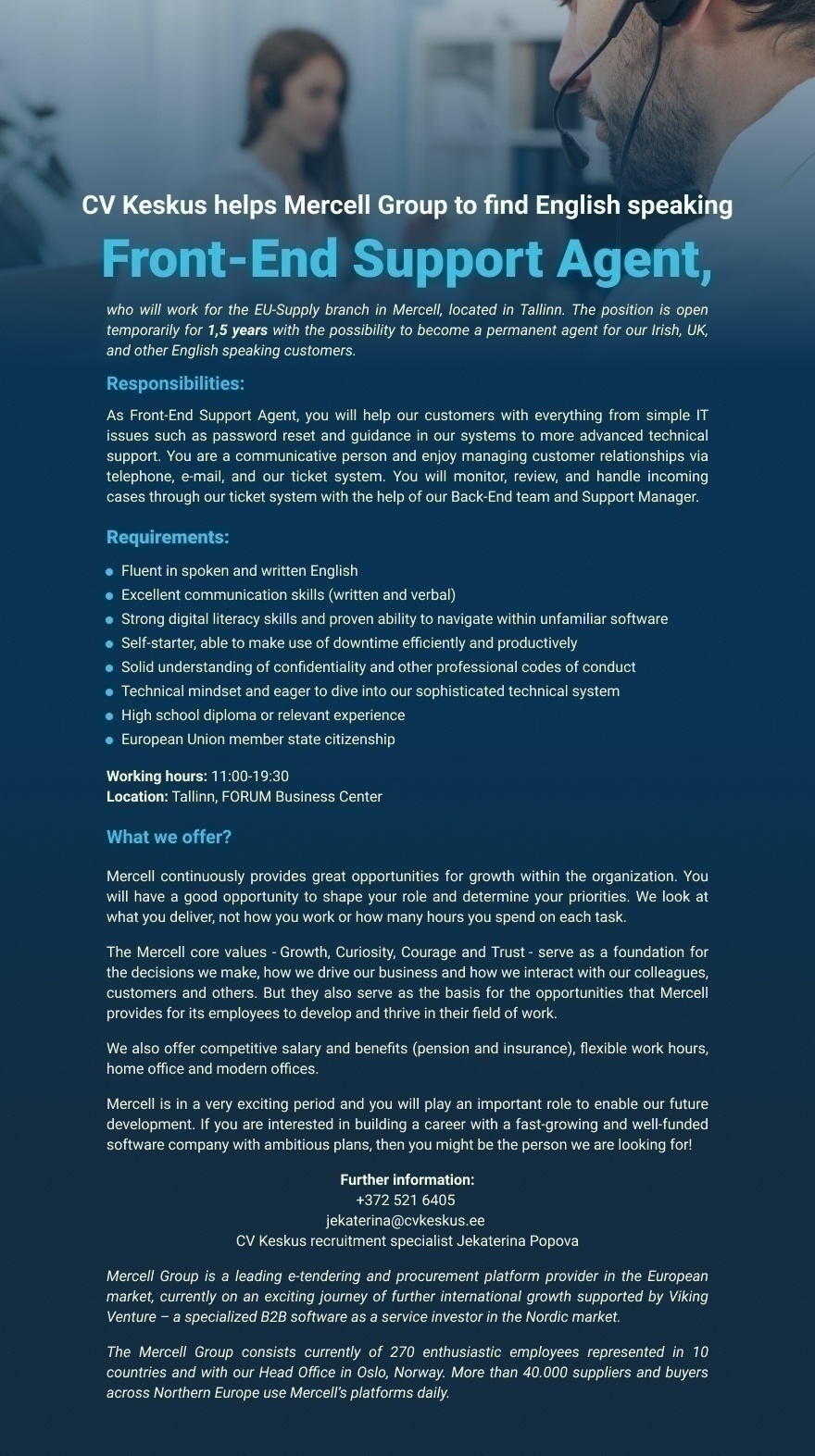 EU-Supply  Front-End Support Agent