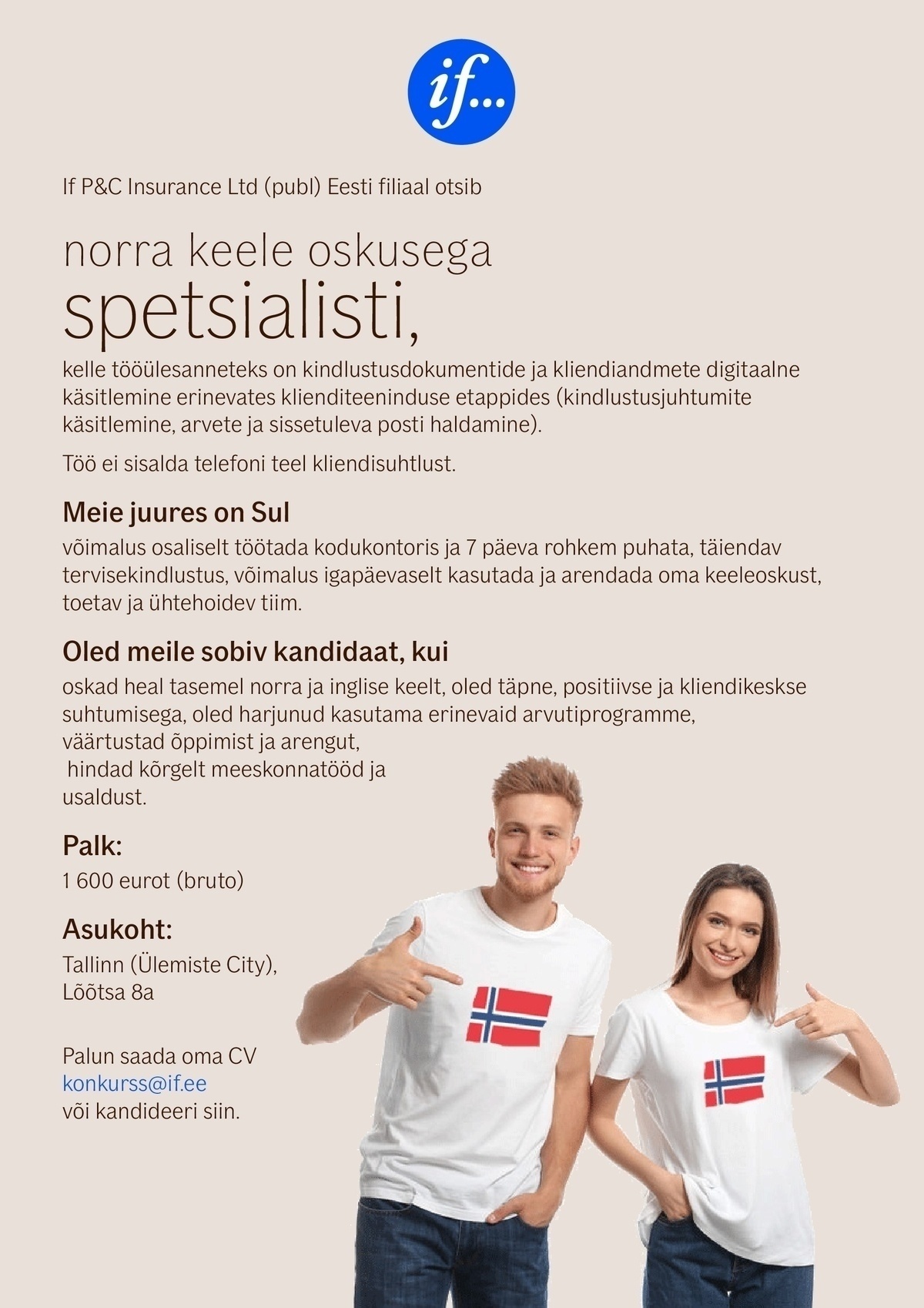 If P&C Insurance Ltd (publ) Eesti filiaal NORRA KEELE OSKUSEGA SPETSIALIST