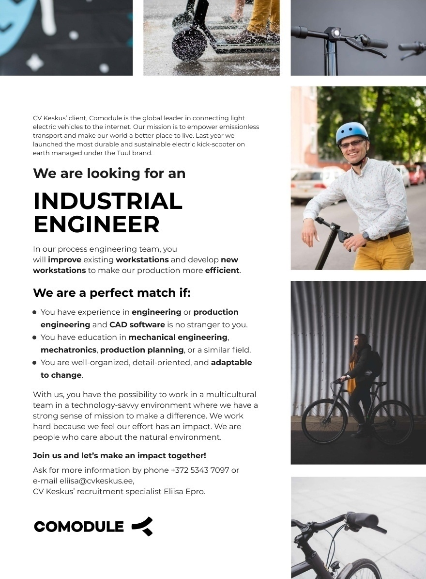 Comodule OÜ Industrial engineer