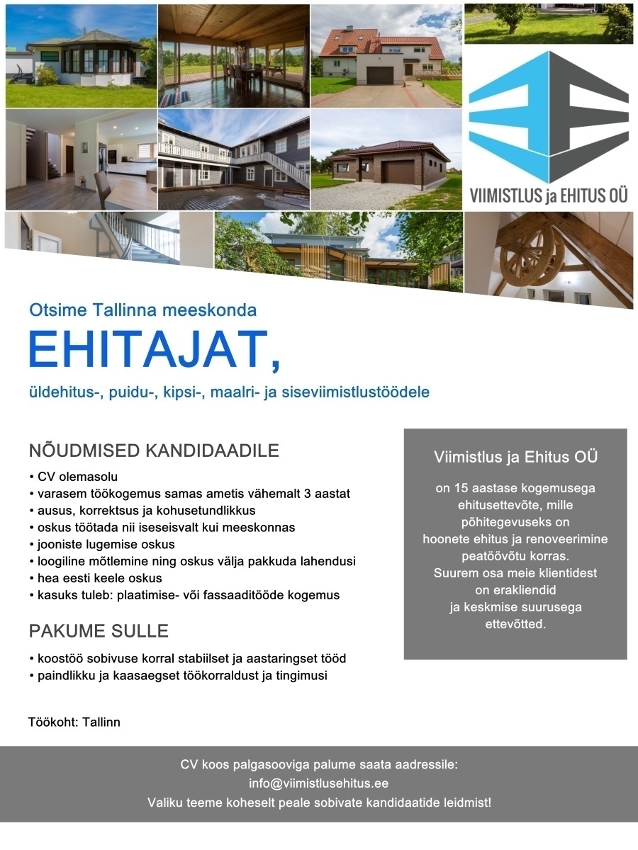 Viimistlus ja Ehitus OÜ Ehitaja