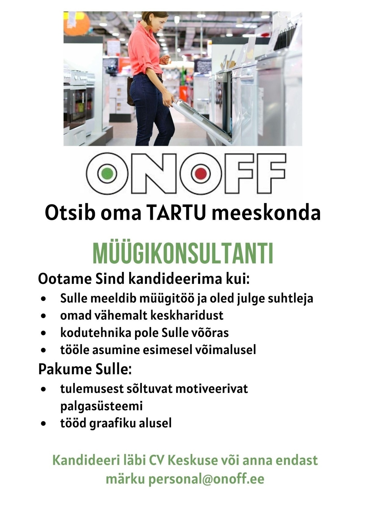 ONOFF Jaekaubanduse OÜ Müügikonsultant