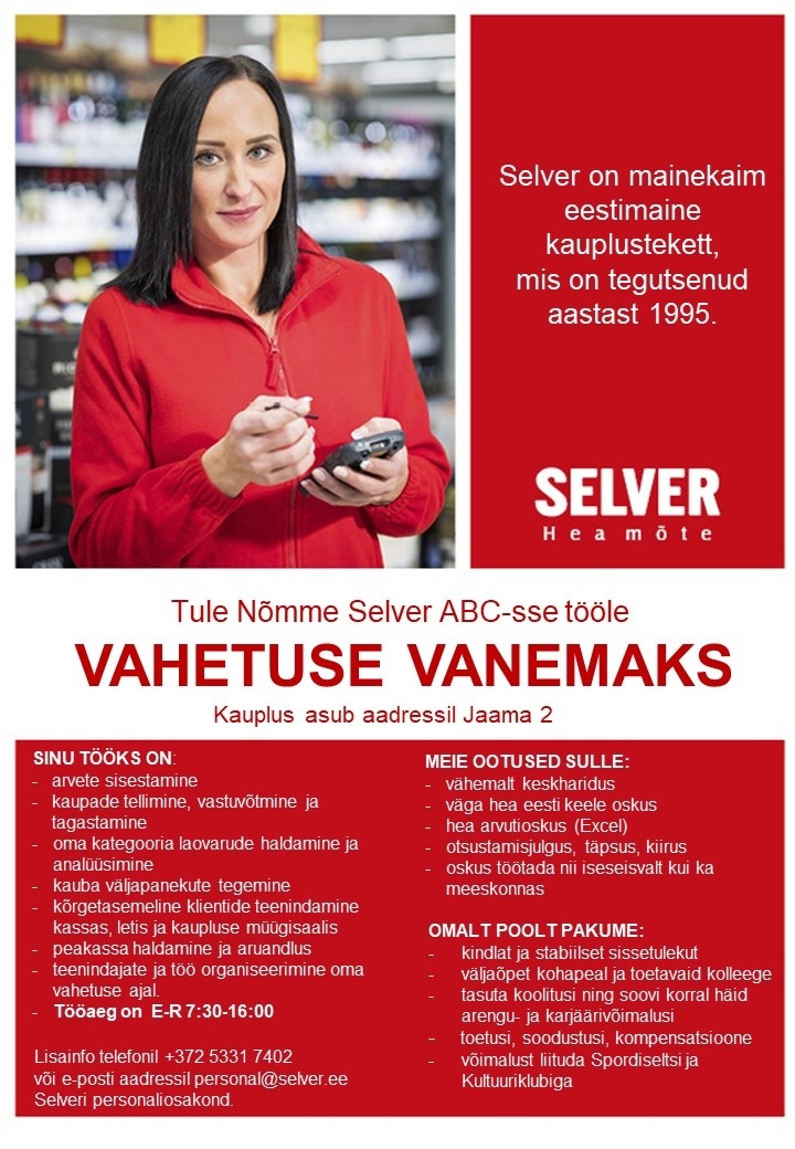Selver Vahetuse vanem Nõmme Selver ABC-s