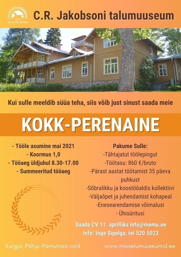 Sihtasutus Eesti Maaelumuuseumid Kokk-perenaine