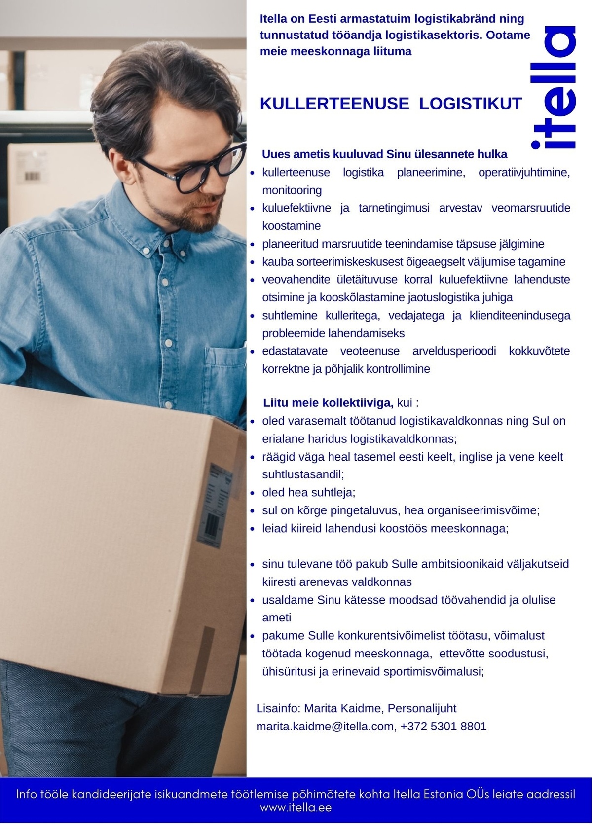 Itella Estonia OÜ Kullerteenuse logistik