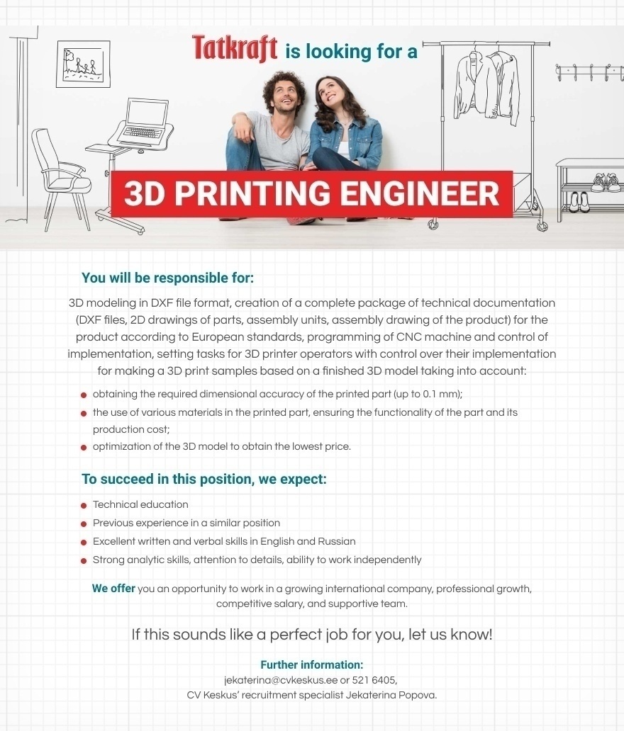 TATKRAFT AS 3D PRINTING ENGINEER