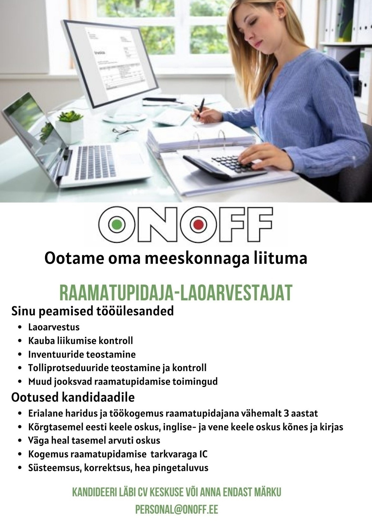 Onoff Jaekaubanduse OÜ Raamatupidaja-laoarvestaja