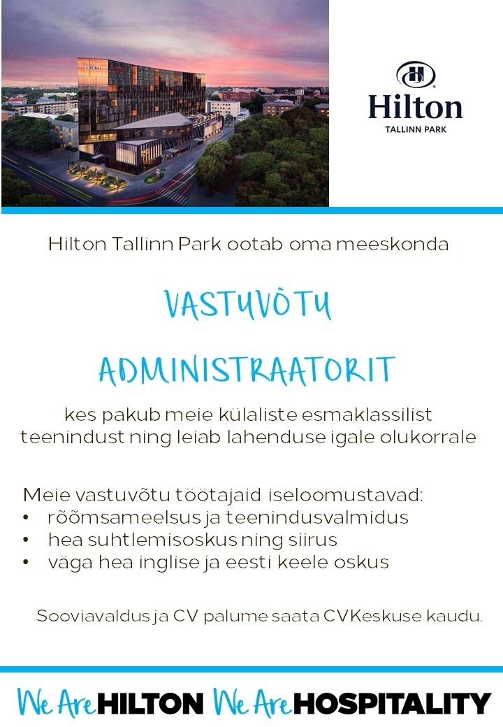 Hilton Tallinn Park Vastuvõtu administraator