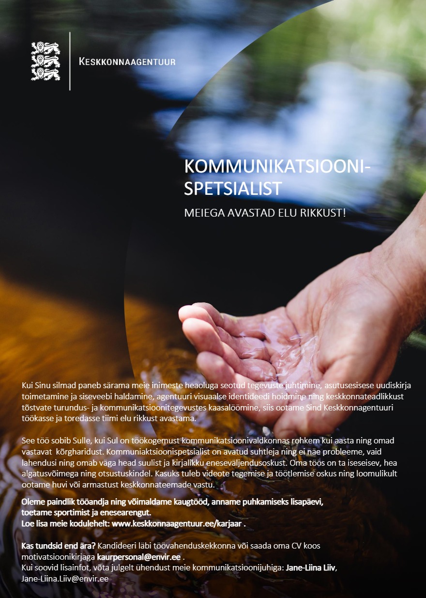 Keskkonnaagentuur Kommunikatsioonispetsialist