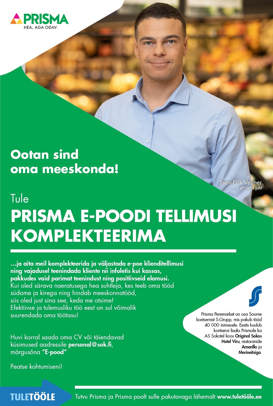 Prisma Peremarket AS E-Prisma komplekteerija Tallinnas