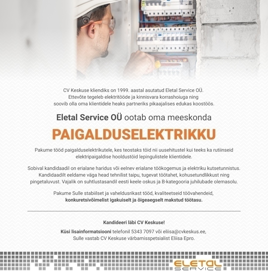 Eletal Service OÜ Paigalduselektrik