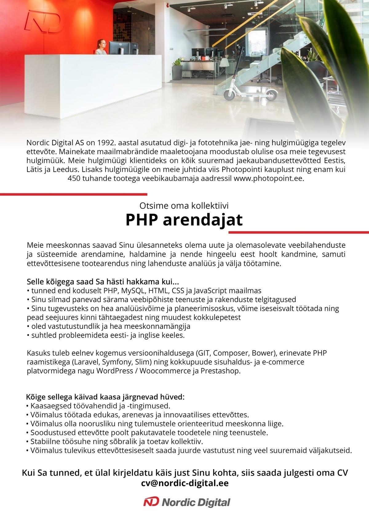 Nordic Digital AS  PHP arendaja