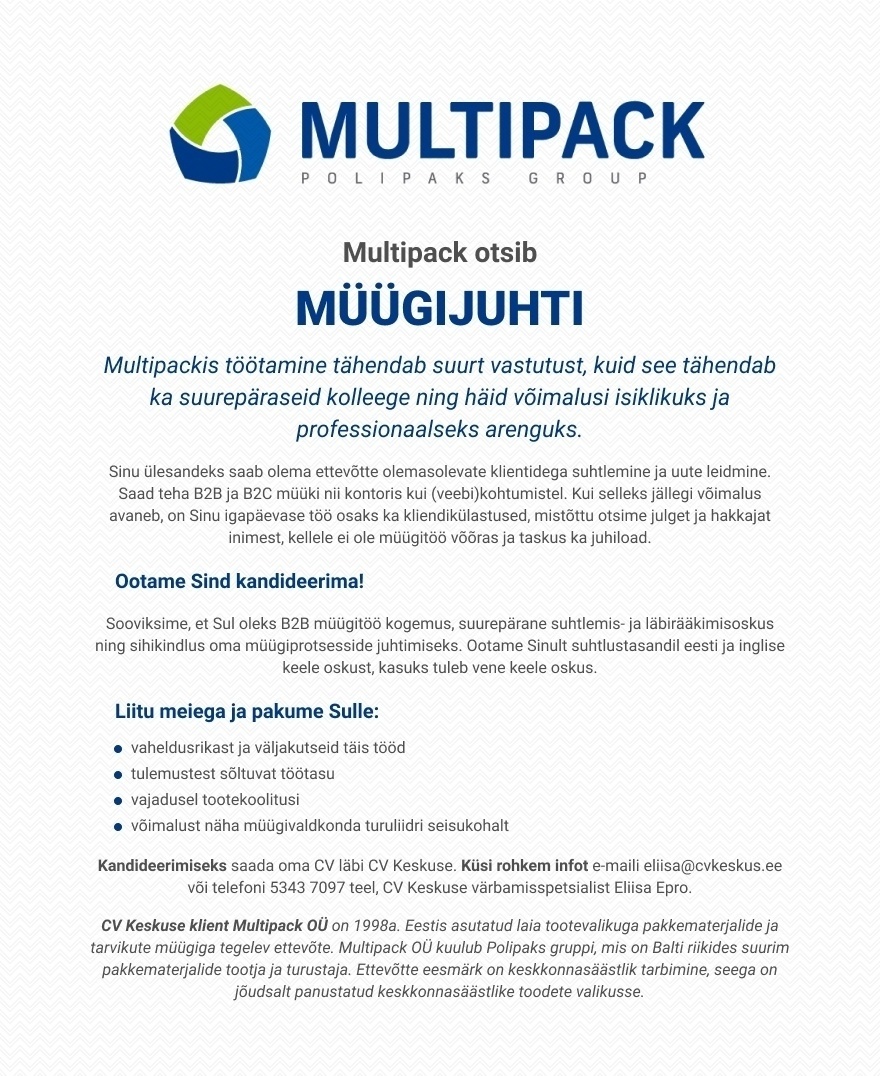 Multipack OÜ  Müügijuht