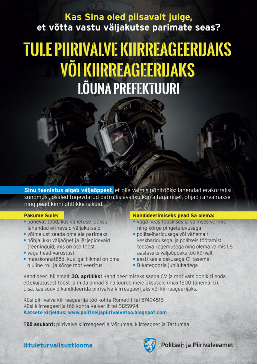 Politsei- ja Piirivalveamet Piirivalve kiirreageerija, kiirreageerija