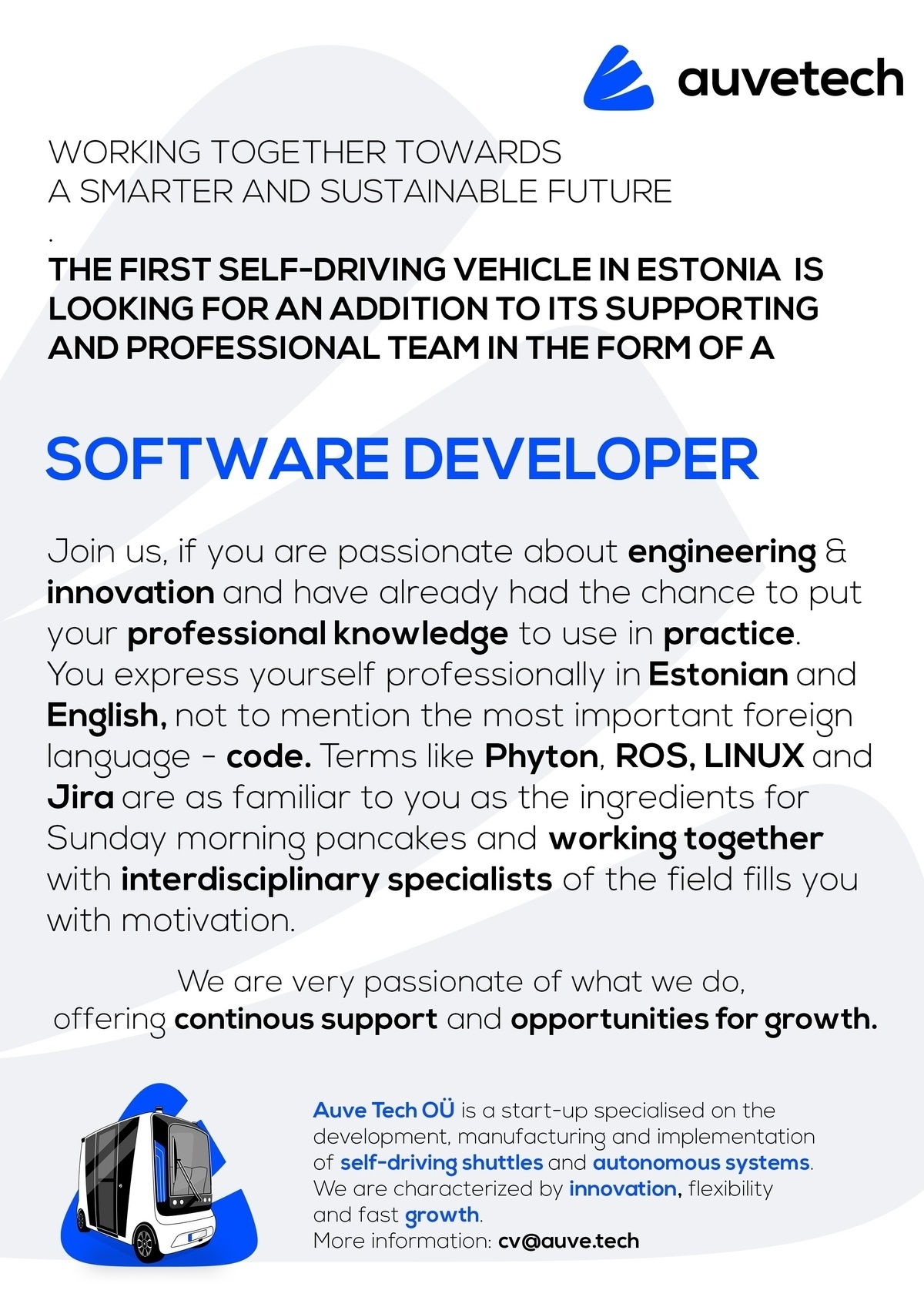 Auve Tech OÜ Software developer