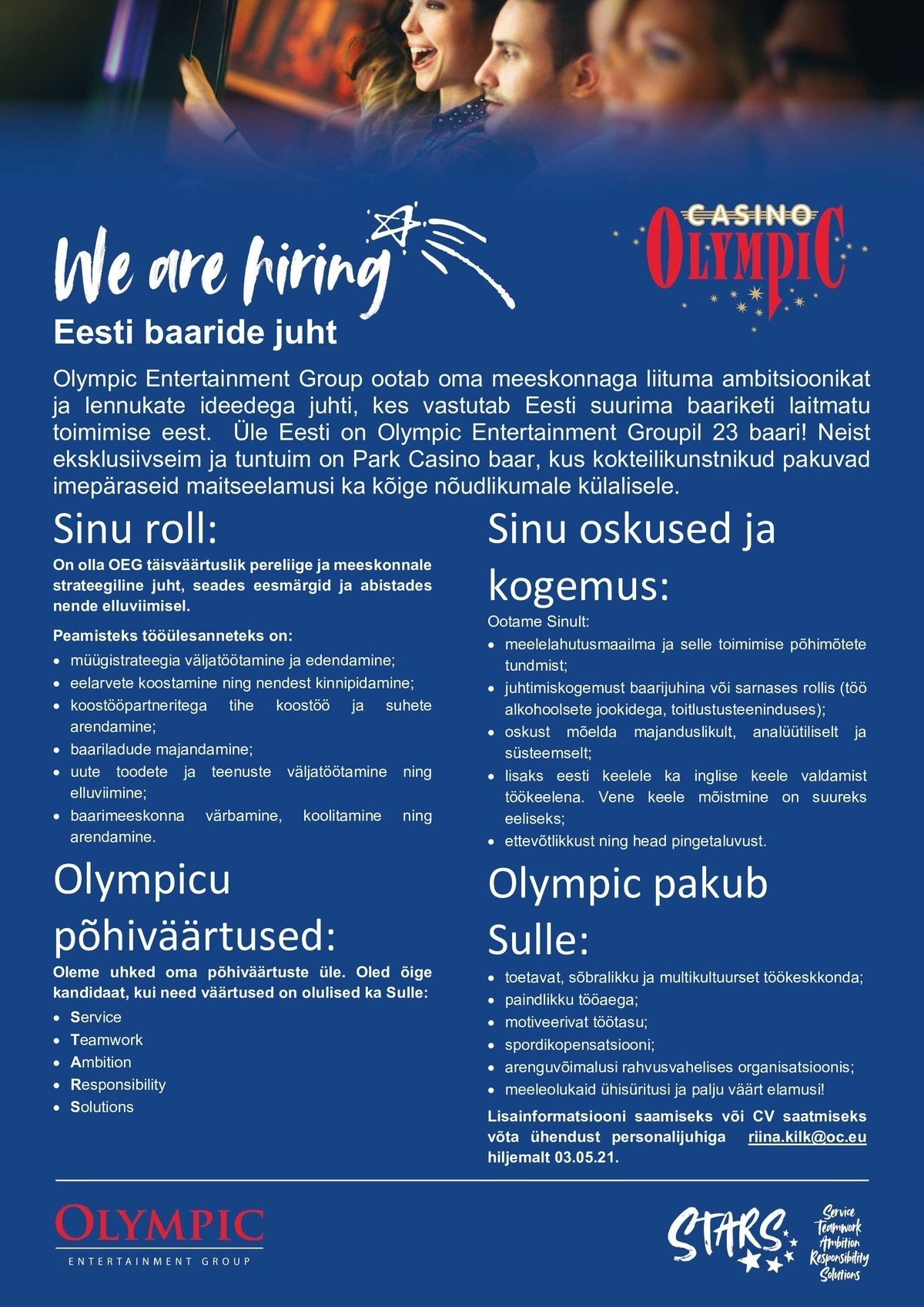 OLYMPIC ENTERTAINMENT GROUP AS Eesti baaride juht!