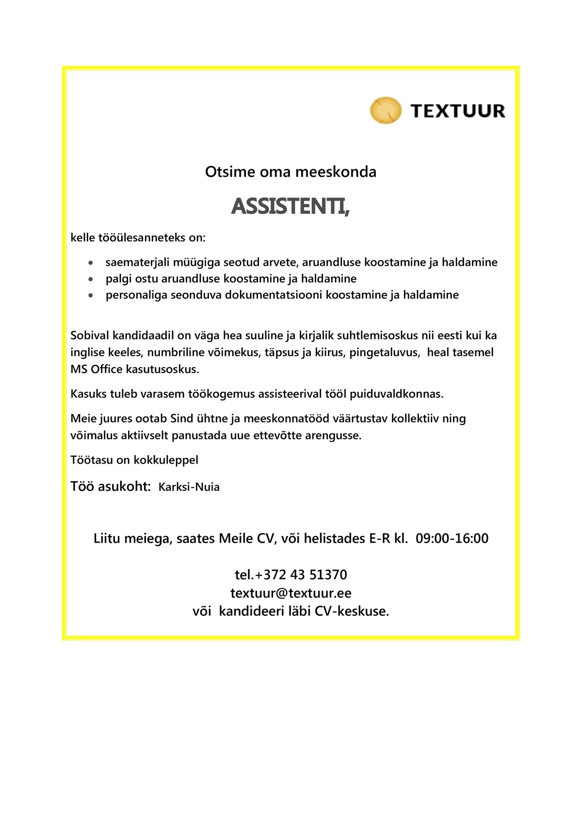 TEXTUUR AS Assistent