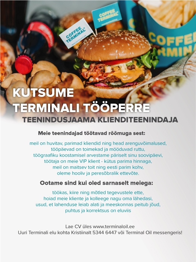 Tartu Terminal AS Klienditeenindaja GMP teenindusjaamas (kesklinn)