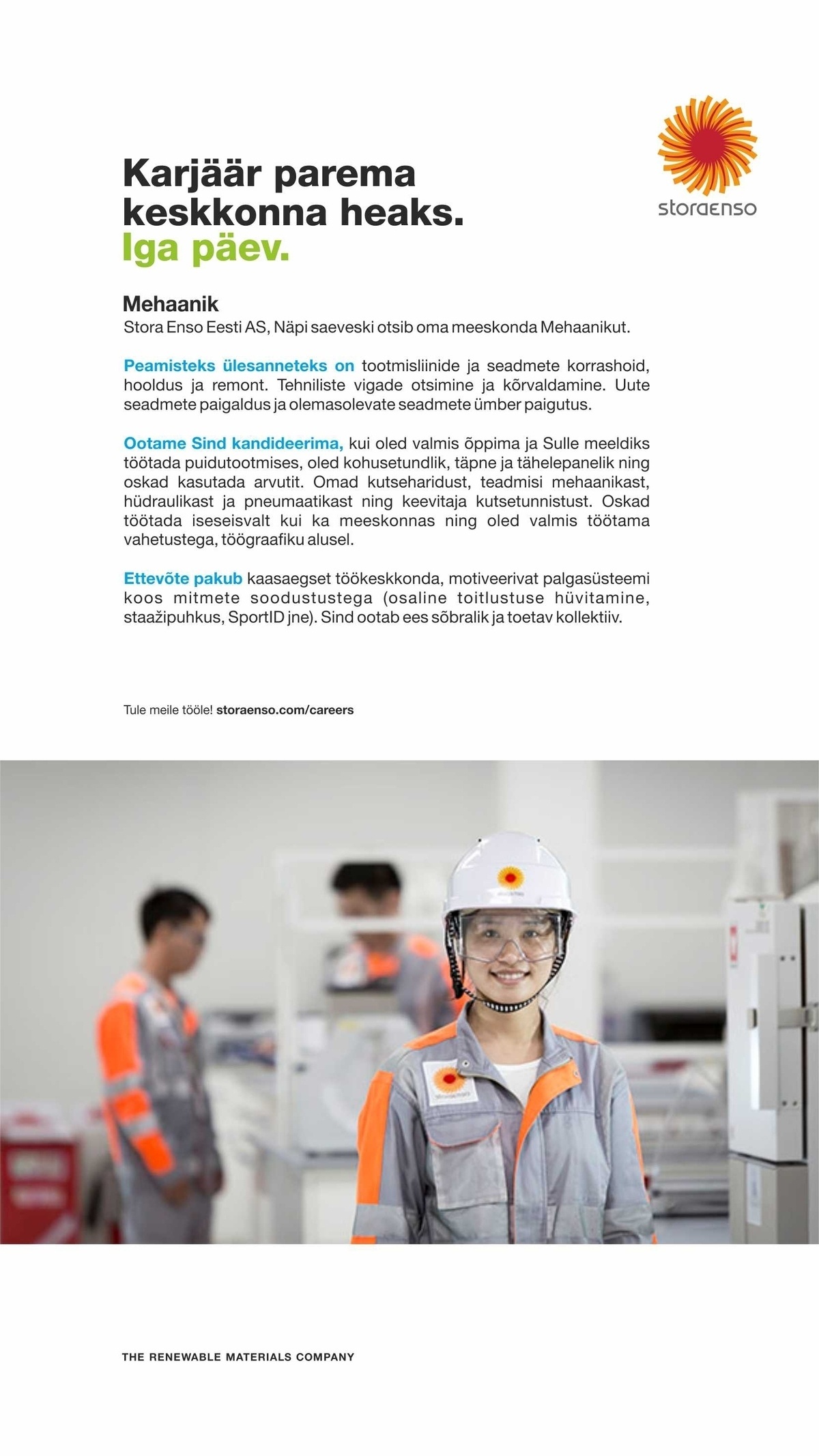 Stora Enso Eesti AS Mehaanik