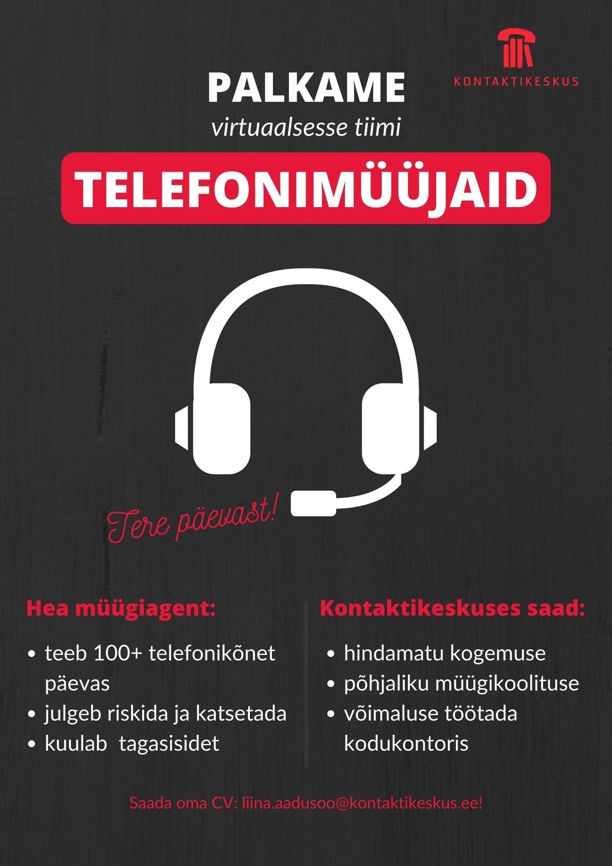 KONTAKTIKESKUS OÜ Soome keelt kõnelev telefonimüügi konsultant