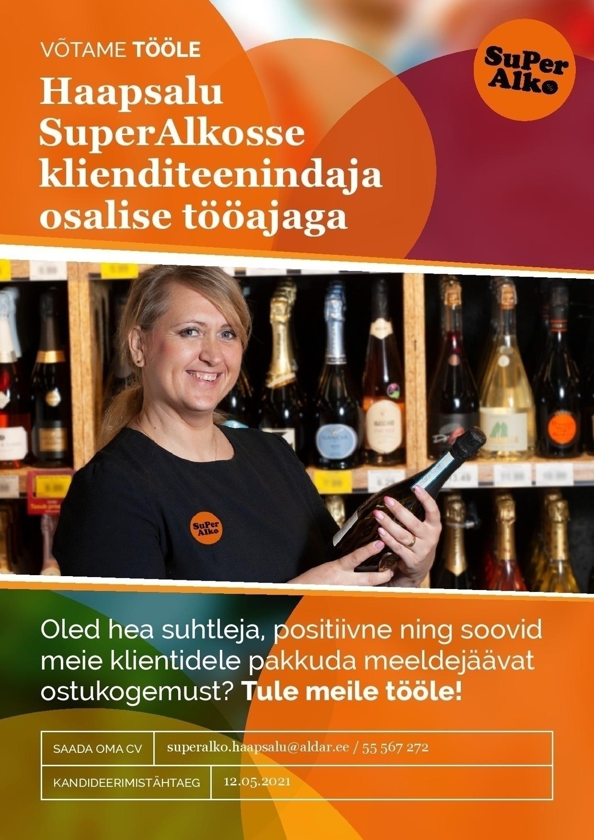 Aldar Eesti OÜ Klienditeenindaja  Haapsalu SuperAlkosse osalise tööajaga