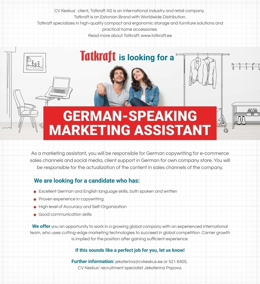 CV KESKUS OÜ German-Speaking Marketing Assistant