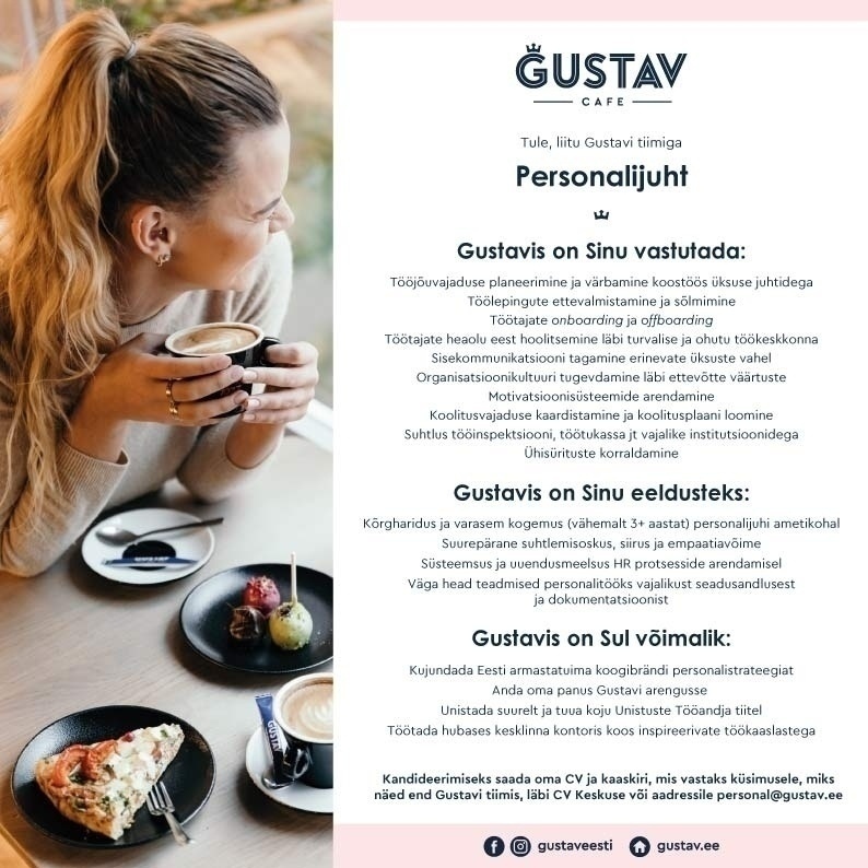 GUSTAV CAFE OÜ Personalijuht