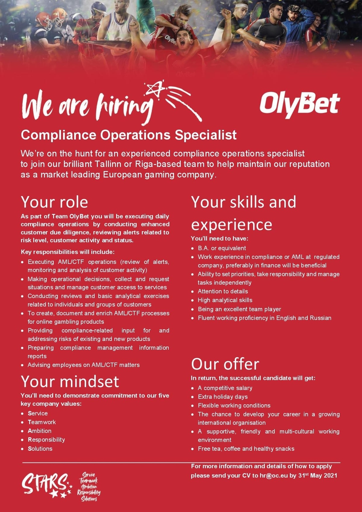 OLYMPIC ENTERTAINMENT GROUP AS Compliance Operations Specialist