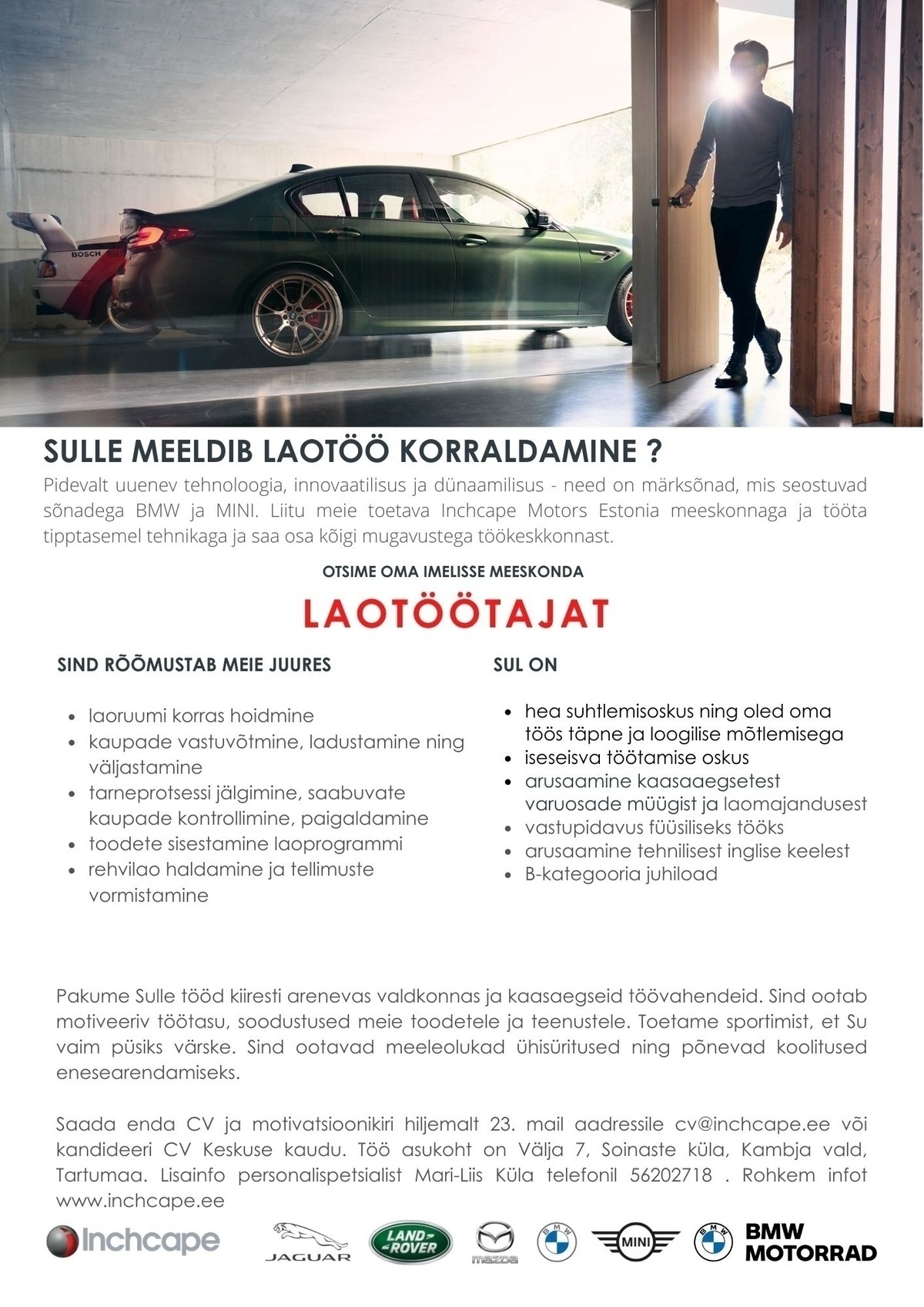 Inchcape Motors Estonia OÜ Laotööline