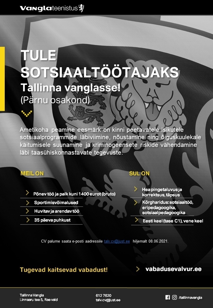 Tallinna Vangla Sotsiaaltöötaja (Pärnu osakond)