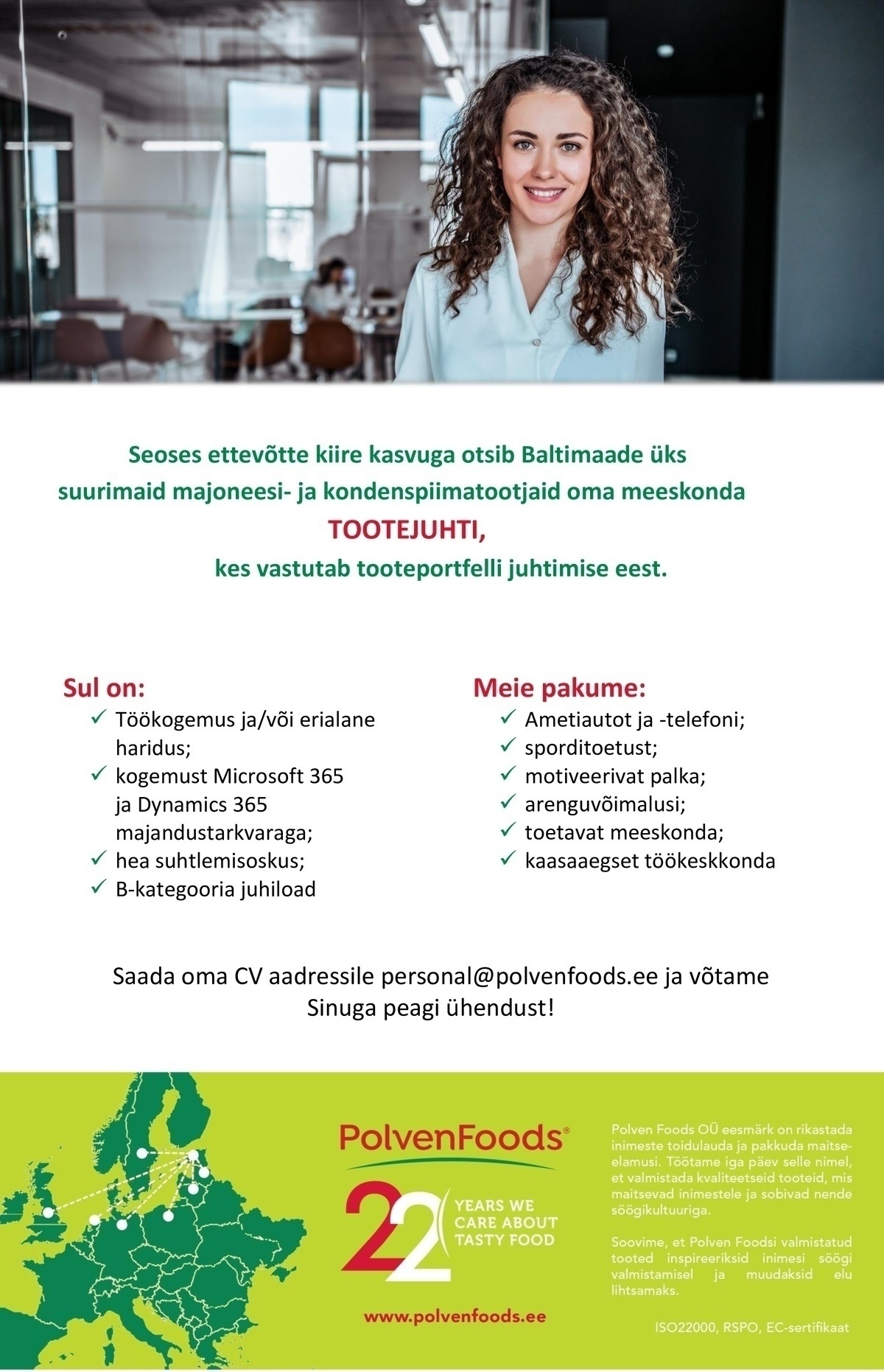 Polven Foods OÜ Tootejuht