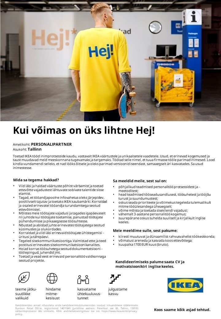 Runikon Retail OÜ (IKEA Estonia) PERSONALIPARTNER