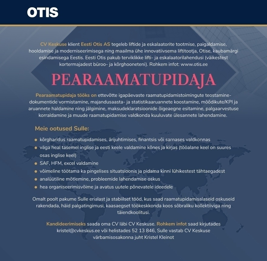 Eesti Otis AS  Pearaamatupidaja