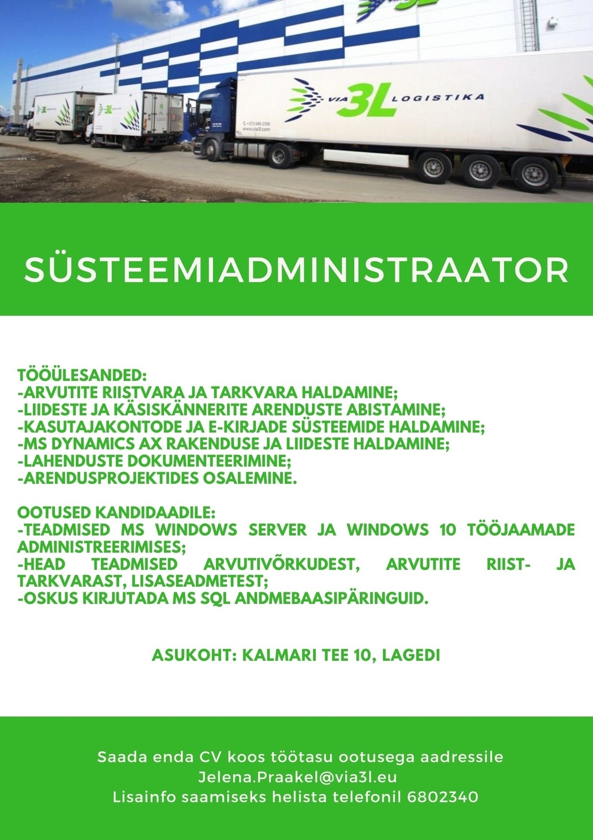 Via 3L OÜ Süsteemiadministraator