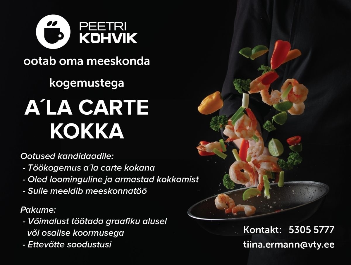 Coop Eesti Keskühistu A´la carte kokk (Peetri kohvik)