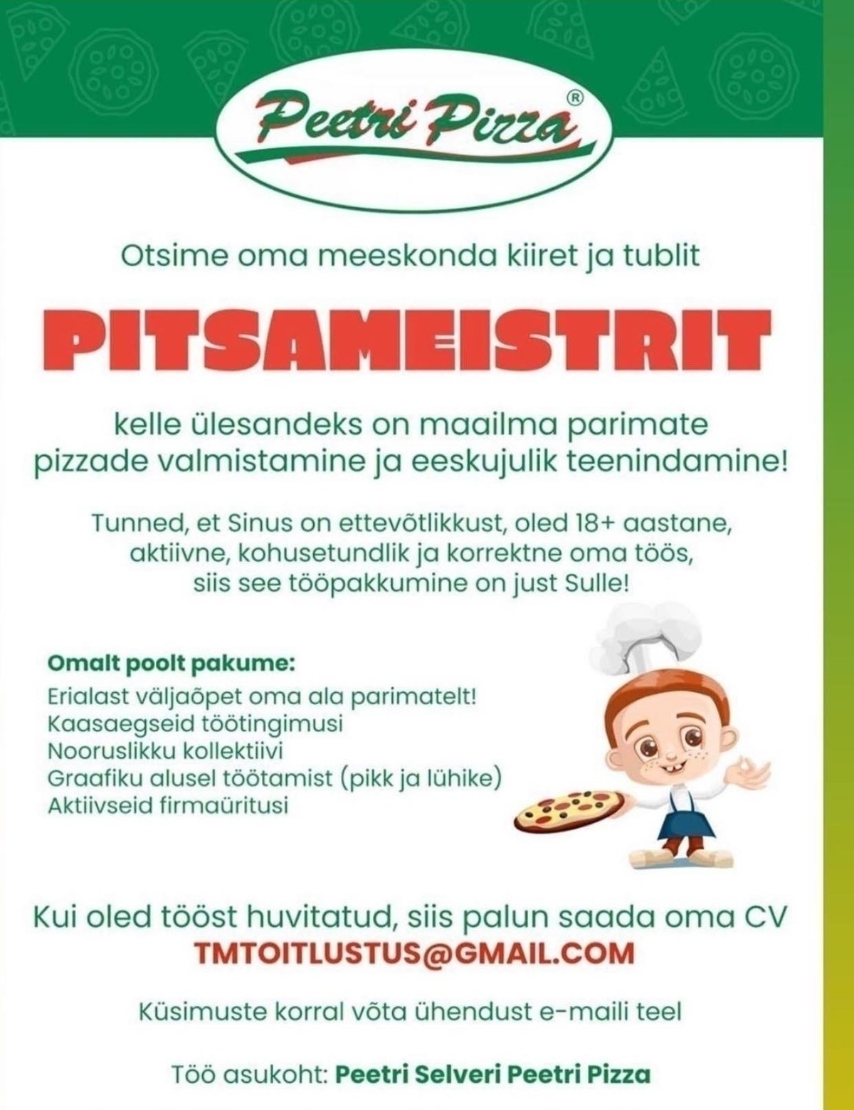 TM Toitlustus OÜ Pizzameister